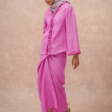 The Signature Linen Knot Skirt in Vivid Pink