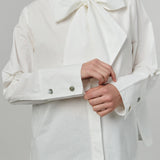 Atelier Poplin Bow Shirt in White