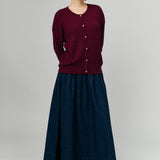 Asymmetric Denim Skirt in Dark Wash