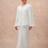 The Signature Linen Knot Skirt in Ivory