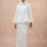 The Classic Pleated Linen Skirt in Ivory