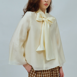 Gallery Bow Blouse in Ivory