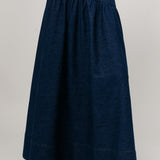 Asymmetric Denim Skirt in Dark Wash