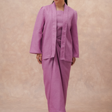 The Signature Linen Knot Skirt in Berry