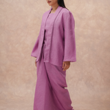 The Signature Linen Knot Skirt in Berry