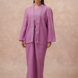 The Signature Linen Knot Skirt in Berry