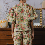 Heritage Brocade Bubble Blouse in Chamomile