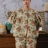 Heritage Brocade Bubble Blouse in Chamomile