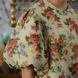 Heritage Brocade Bubble Blouse in Chamomile