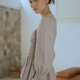 Sweetheart Linen Blouse in Dusty Pink