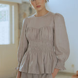 Sweetheart Linen Blouse in Dusty Pink