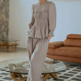 Sweetheart Linen Blouse in Dusty Pink