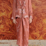 Dian Ramie Knot Skirt in Lychee