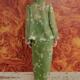 Dian Ramie Knot Skirt in Basil