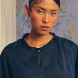 Lady Ramie Blouse in Midnight
