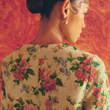 Heritage Brocade Kurung Top in Chamomile