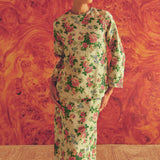 Heritage Brocade Kurung Top in Chamomile