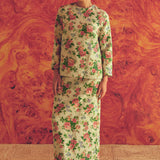 Heritage Brocade Kurung Top in Chamomile
