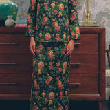 Heritage Brocade Skirt in Earl Grey