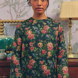 Heritage Brocade Kurung Top in Earl Grey