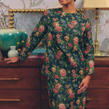 Heritage Brocade Kurung Top in Earl Grey