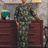Heritage Brocade Kurung Top in Earl Grey