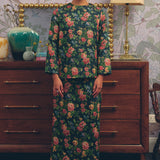 Heritage Brocade Kurung Top in Earl Grey