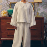 Lady Ramie Blouse in Blanc