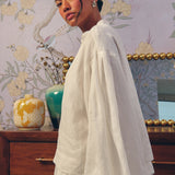 Lady Ramie Blouse in Blanc