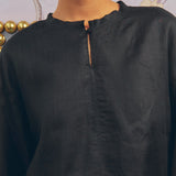 Lady Ramie Blouse in Onyx