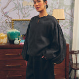 Lady Ramie Blouse in Onyx