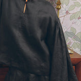 Lady Ramie Blouse in Onyx