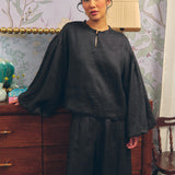 Lady Ramie Blouse in Onyx