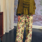 Heritage Brocade Trousers in Chamomile