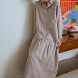 The Great Linen Skirt in Dusty Pink