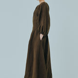 Solstice Linen Dress in Dark Khaki