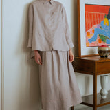 The Great Linen Skirt in Dusty Pink