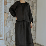 The Great Linen Skirt in Black