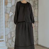 The Great Linen Skirt in Black