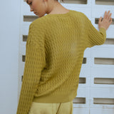 Iris Cable-Knit Cardigan in Chartreuse