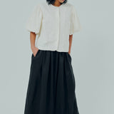 Galleria Broderie Bubble Blouse in Cream