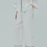 Friday Outline Linen Pants in White