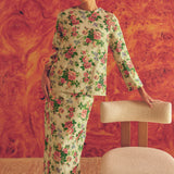Heritage Brocade Kurung Top in Chamomile