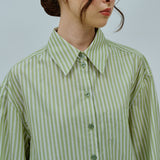 Blueprint Poplin Stripe Shirt in Matcha