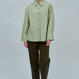 Blueprint Poplin Stripe Shirt in Matcha