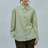 Blueprint Poplin Stripe Shirt in Matcha