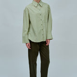 Blueprint Poplin Stripe Shirt in Matcha