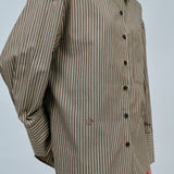 Blueprint Poplin Stripe Shirt in Chocolate