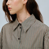 Blueprint Poplin Stripe Shirt in Chocolate