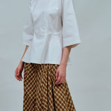 Canvas Waisted Top in White